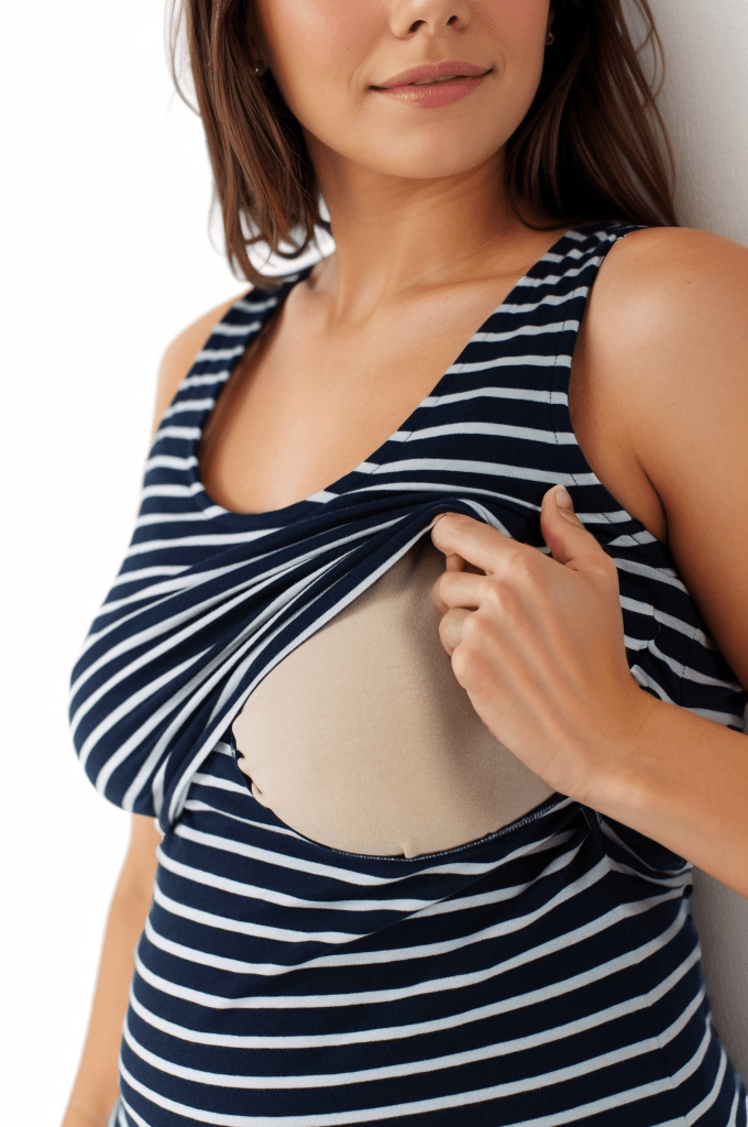 Bshirt Nursing Vest - Navy with White Stripes - Baby&More