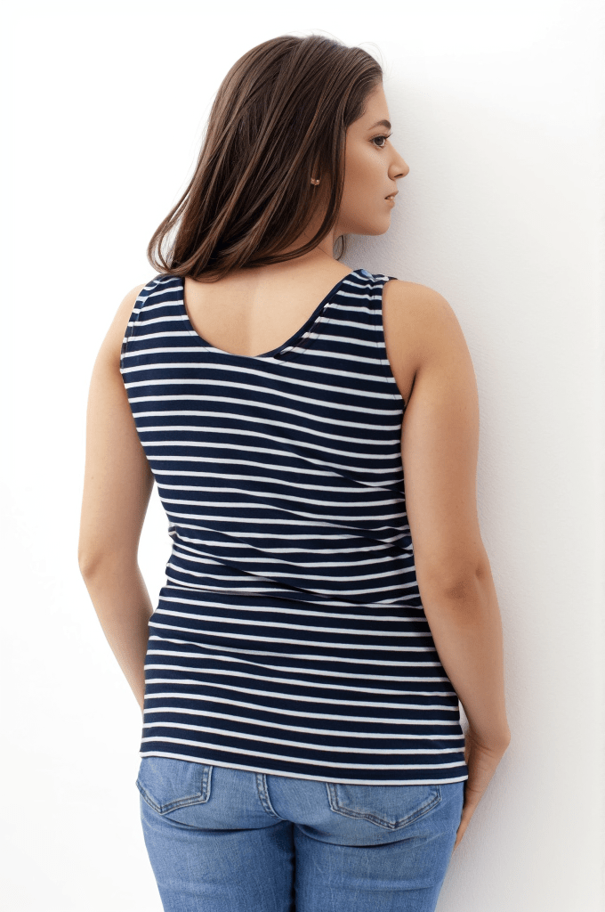 Bshirt Nursing Vest - Navy with White Stripes - Baby&More