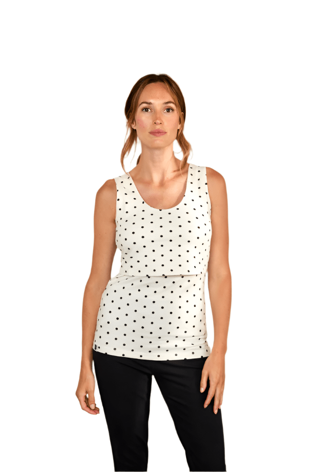 Bshirt Nursing Vest - White with Black Spots - Baby&More