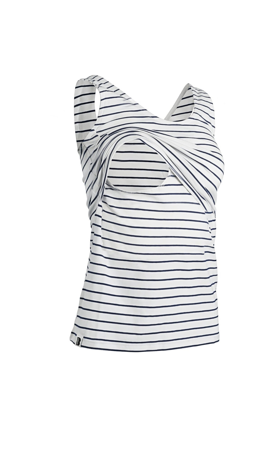 Bshirt Nursing Vest - White with Navy Stripes - Baby&More