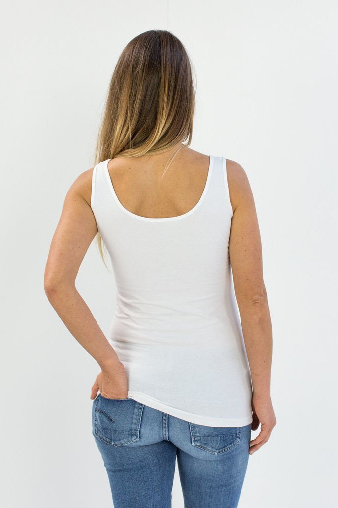 Bshirt Nursing Vest with Lace - White - Baby&More