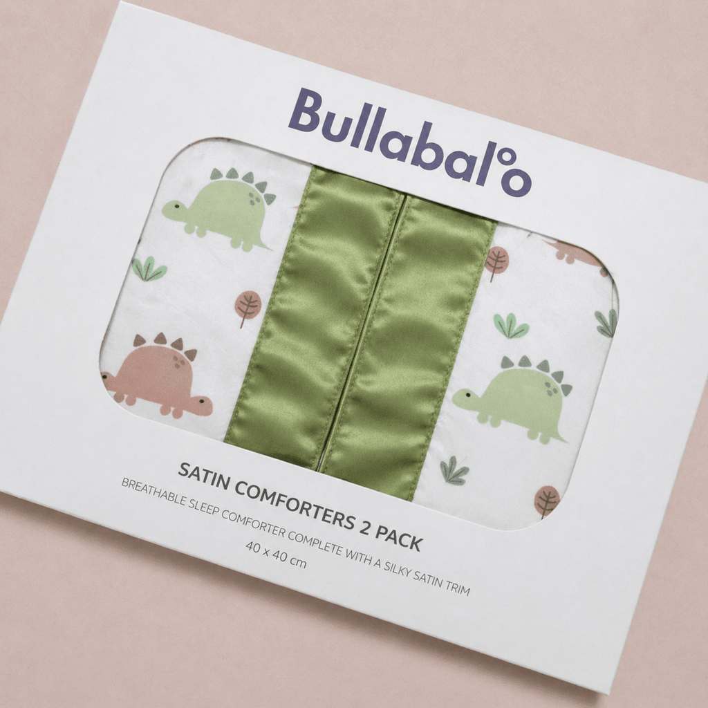 Bullabaloo Dinosaur Comforter Blanket - Sage Satin - 2 Pack - Baby&More