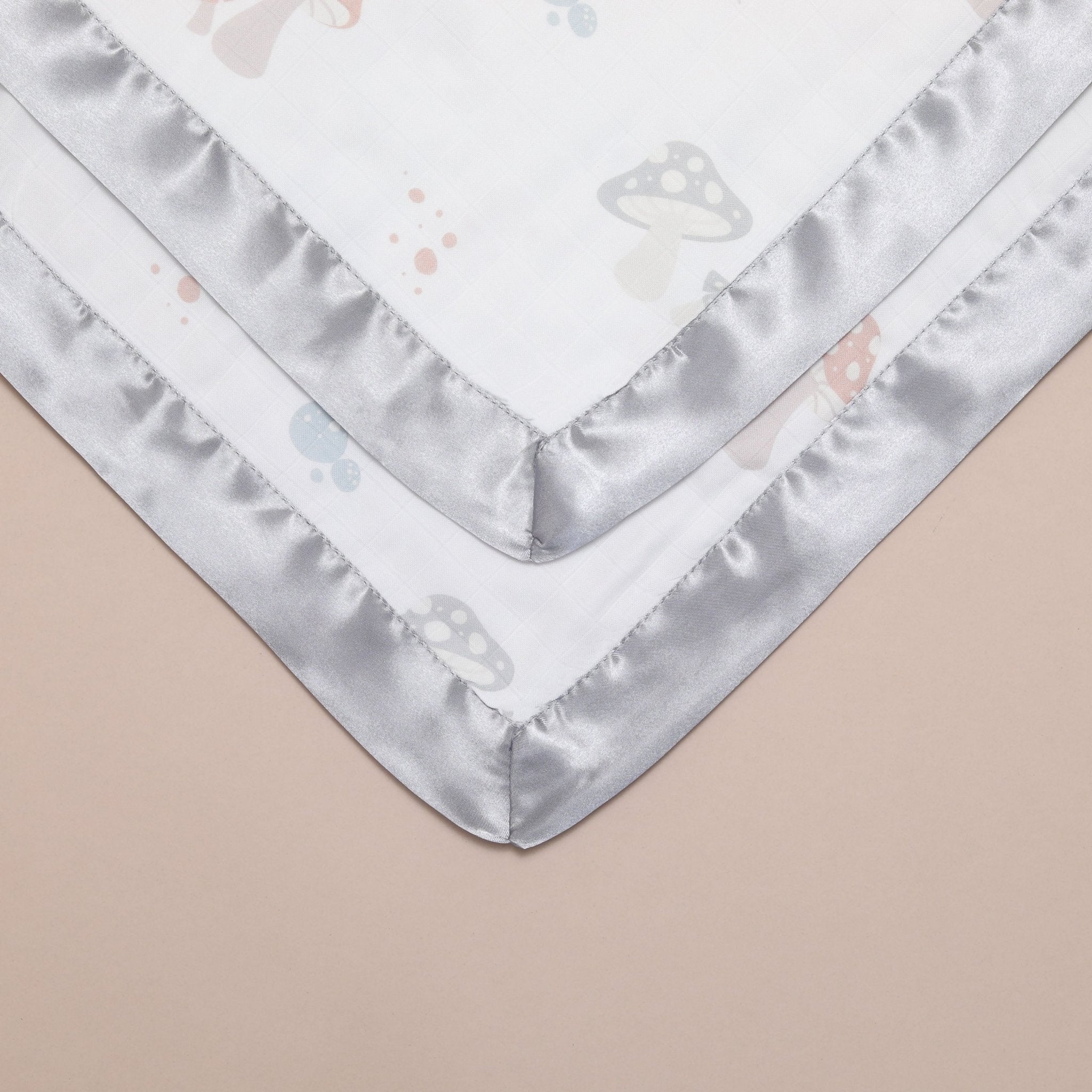 Bullabaloo Enchanted Toadstool Comforter Blanket - Moonlight Grey Satin - 2-Pack - Baby&More
