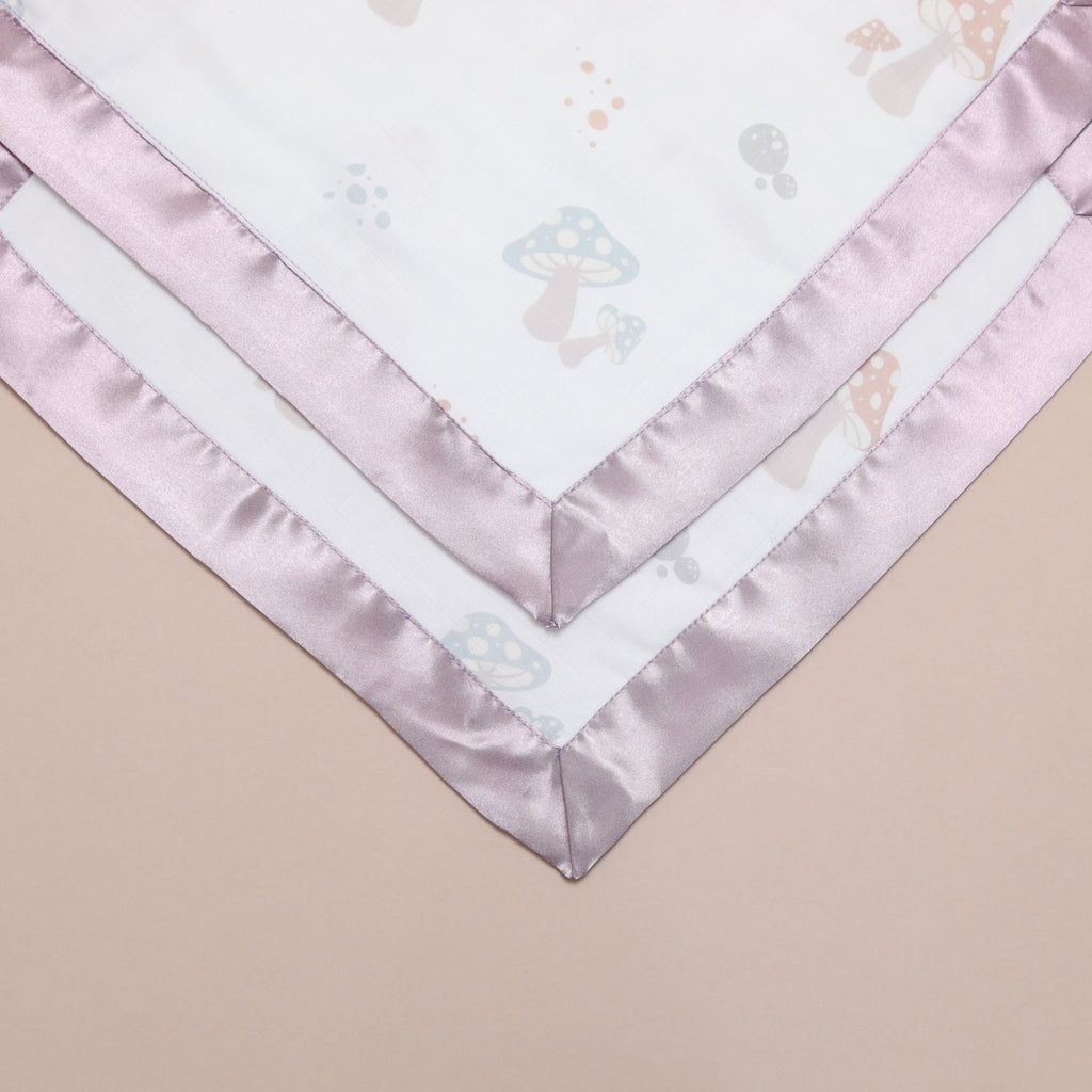 Bullabaloo Enchanted Toadstool Comforter Blanket - Soft Mauve Satin - 2 Pack - Baby&More