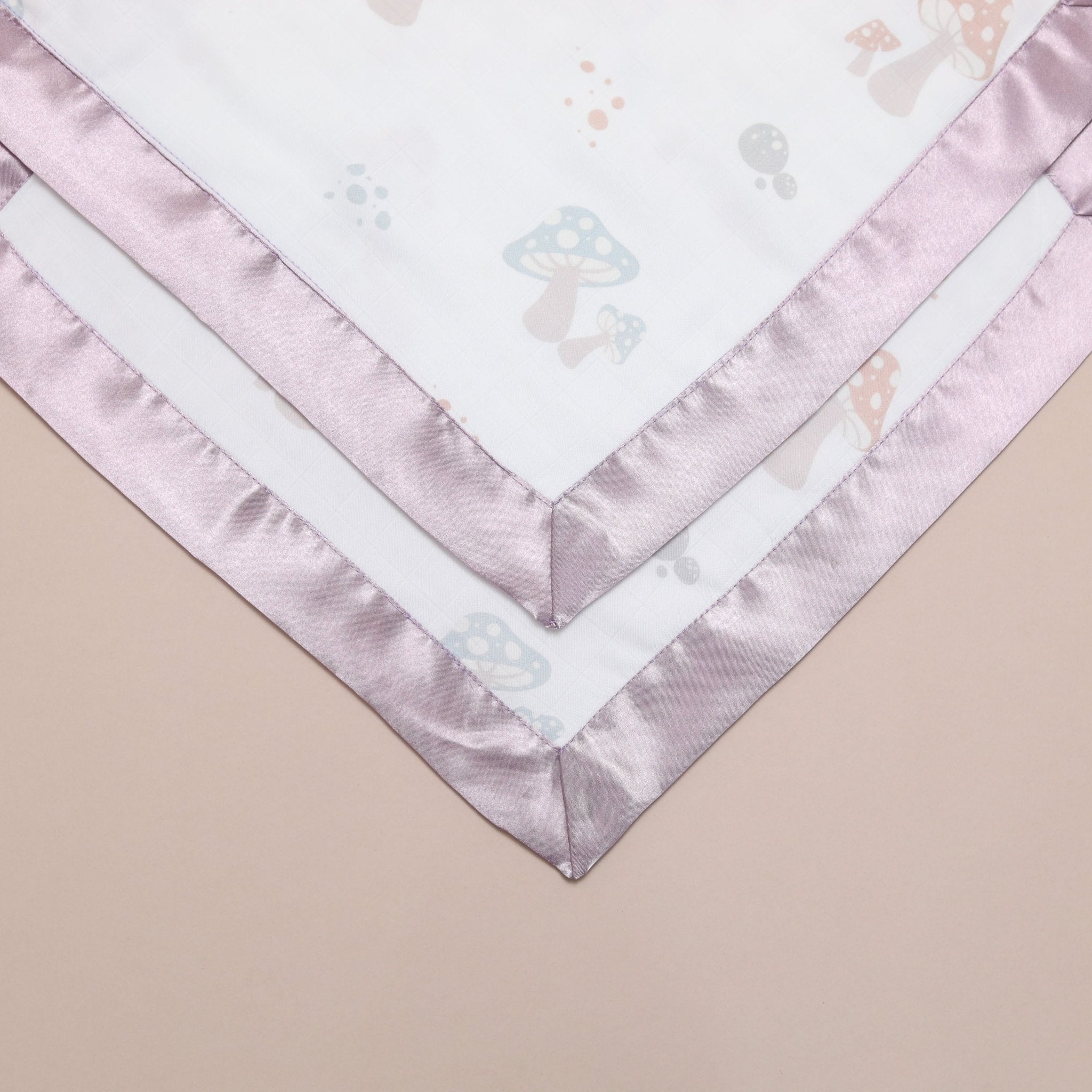Bullabaloo Enchanted Toadstool Comforter Blanket - Soft Mauve Satin - 2 Pack - Baby&More