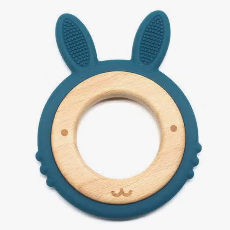 Bunny Teether in Silicone & Beech Wood - Baby&More