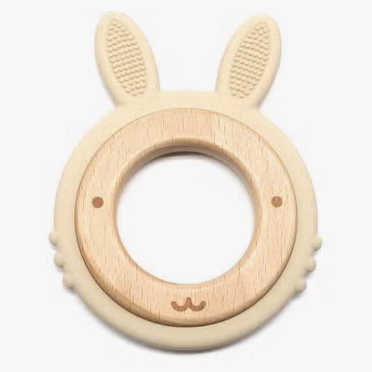 Bunny Teether in Silicone & Beech Wood - Baby&More