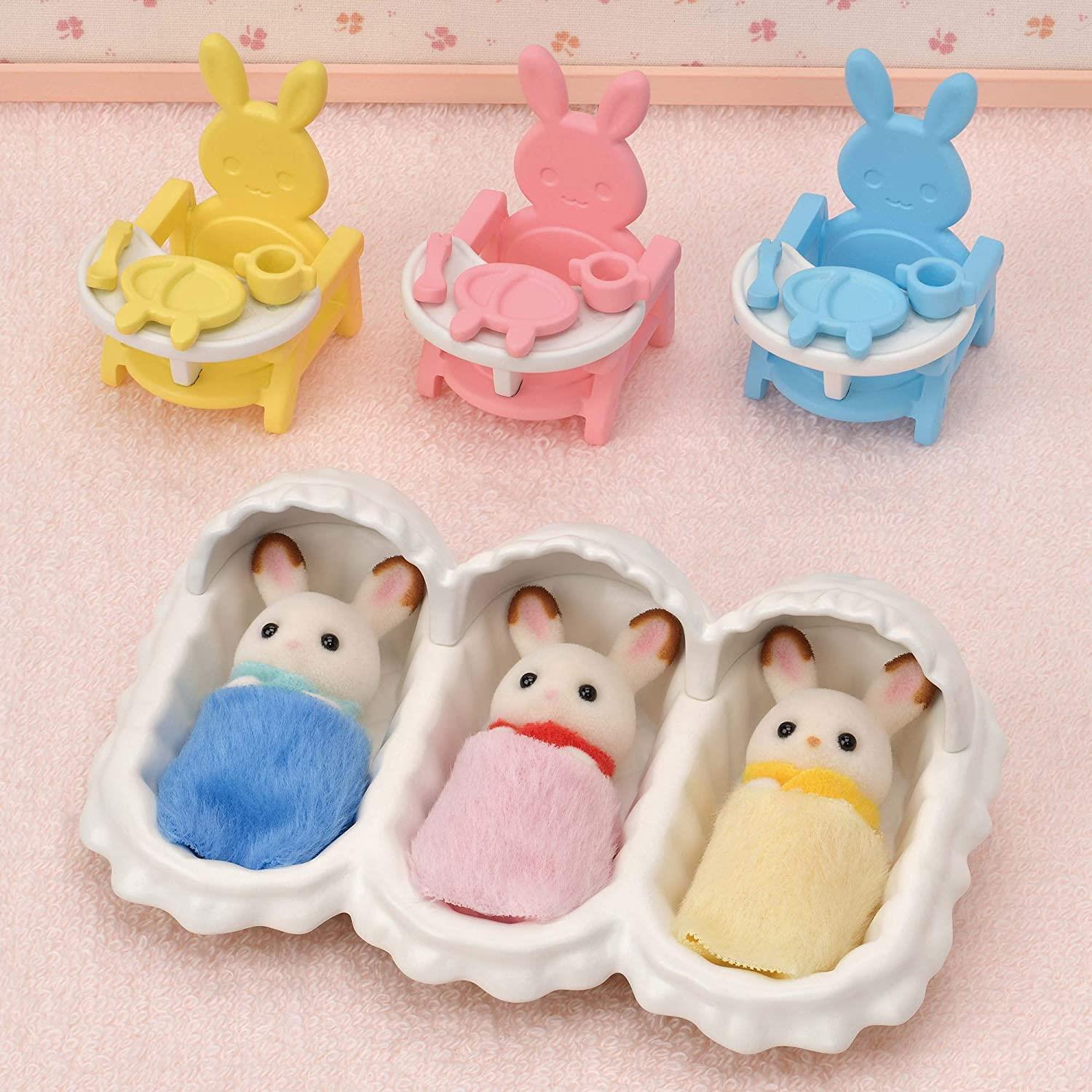 Sylvanian Families - Chocolate Rabbit Triplets Care Set