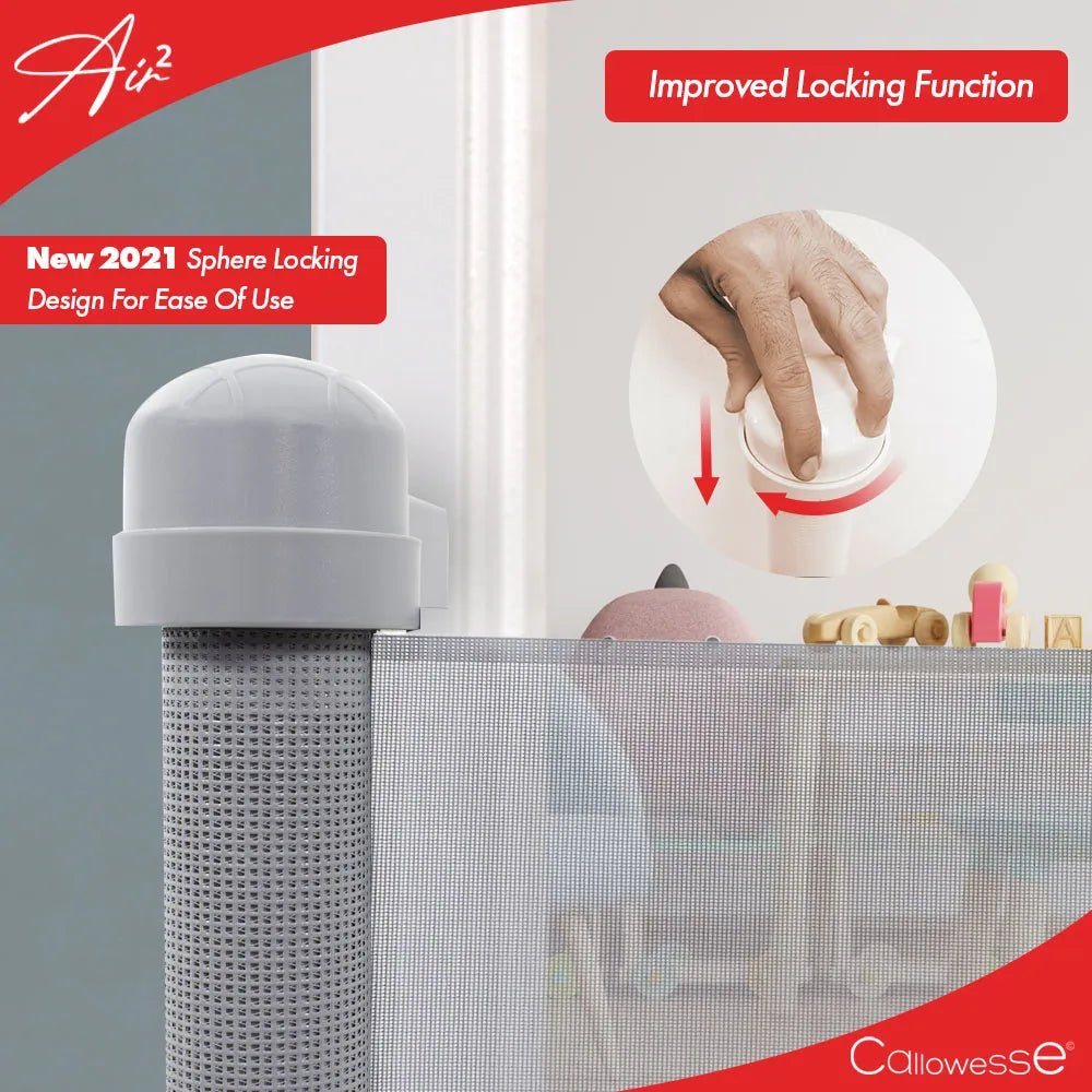 Callowesse Air2 Retractable Stair Safety Gate 0 - 150cm – Grey - Baby&More