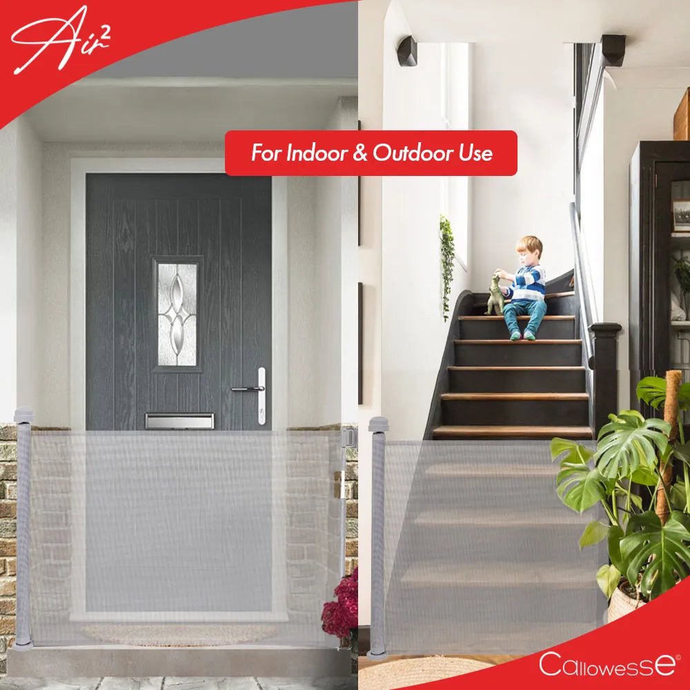 Callowesse Air2 Retractable Stair Safety Gate 0 - 150cm – Grey - Baby&More