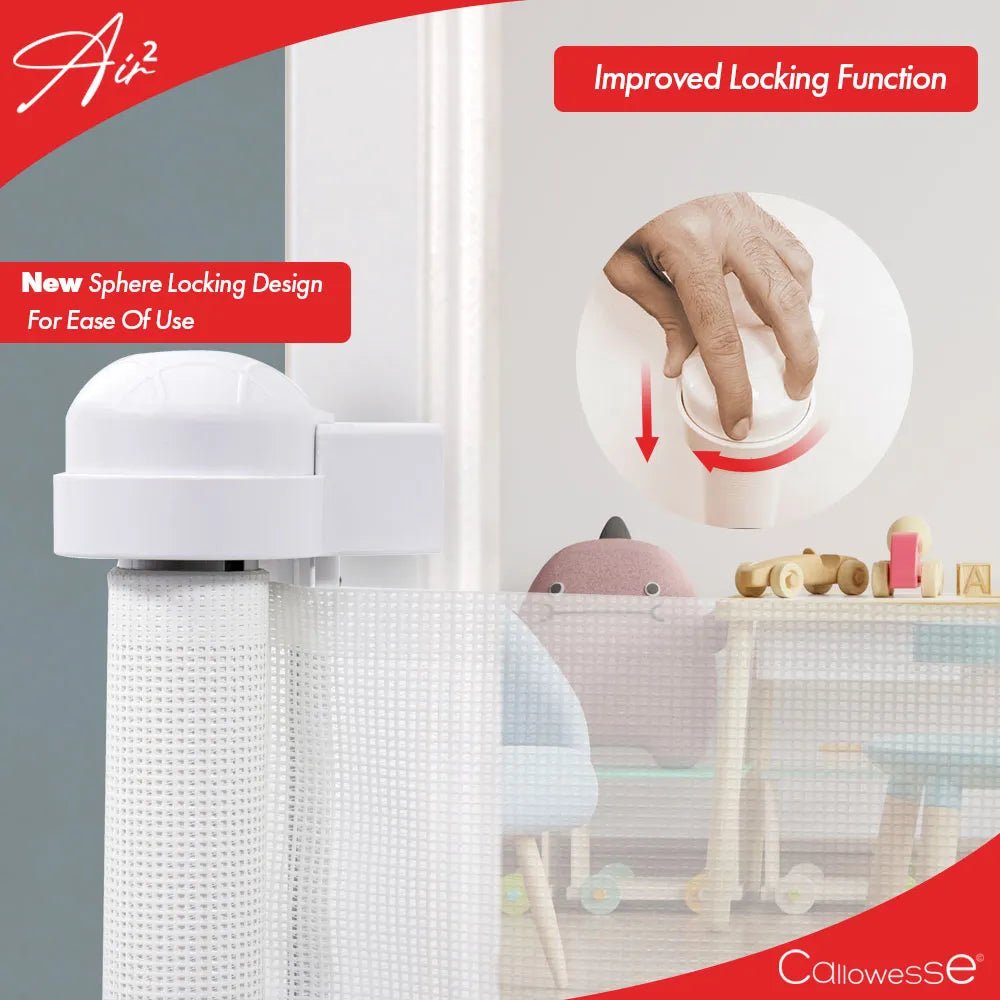 Callowesse Air2 Retractable Stair Safety Gate 0 - 150cm – White - Baby&More