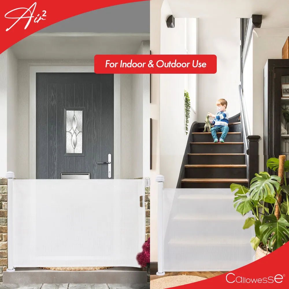 Callowesse Air2 Retractable Stair Safety Gate 0 - 150cm – White - Baby&More