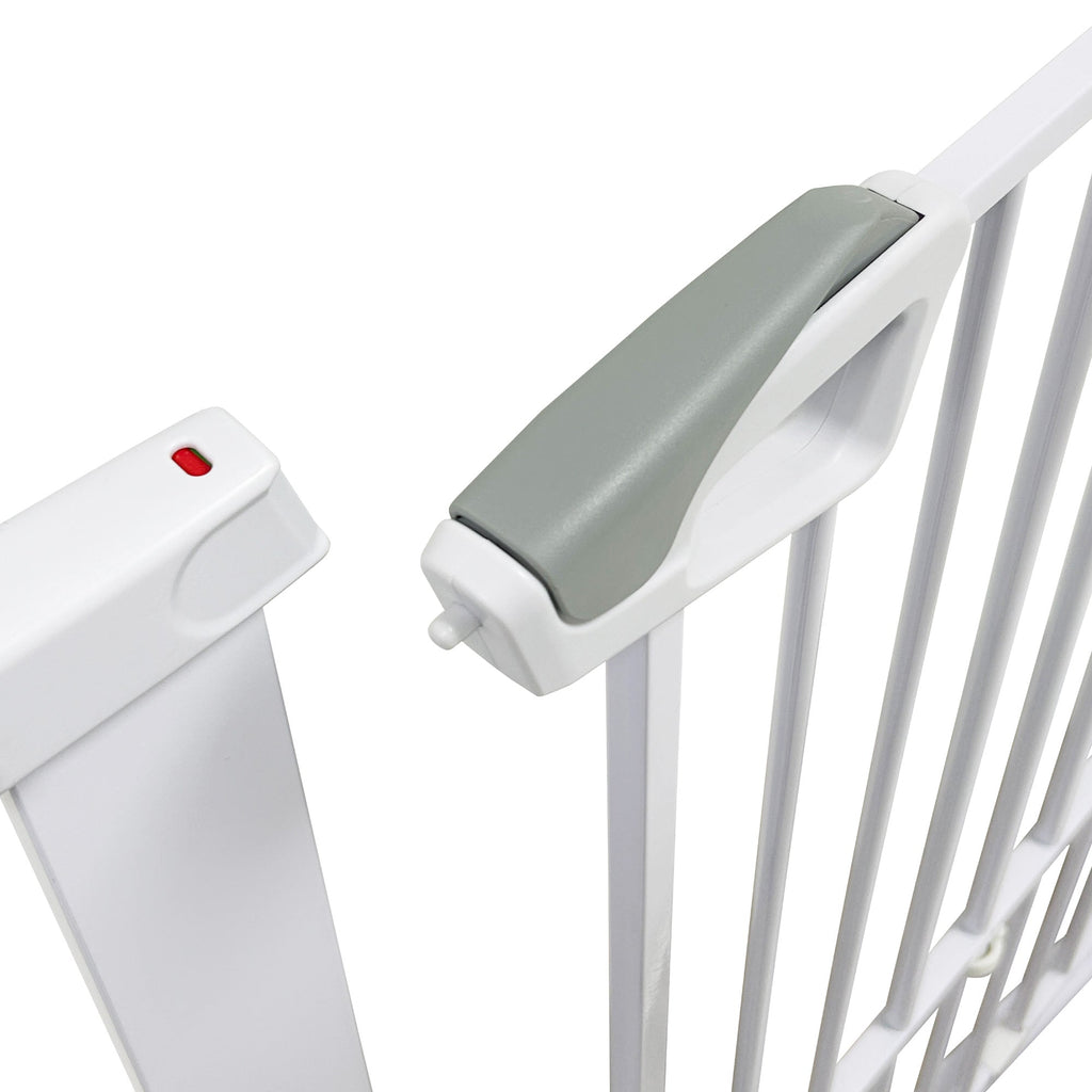 Callowesse Akita Extra Tall Baby & Pet Pressure Fit Door & Stair Safety Gate with Pet Opening | 75 - 82cm x H99cm - White - Baby&More