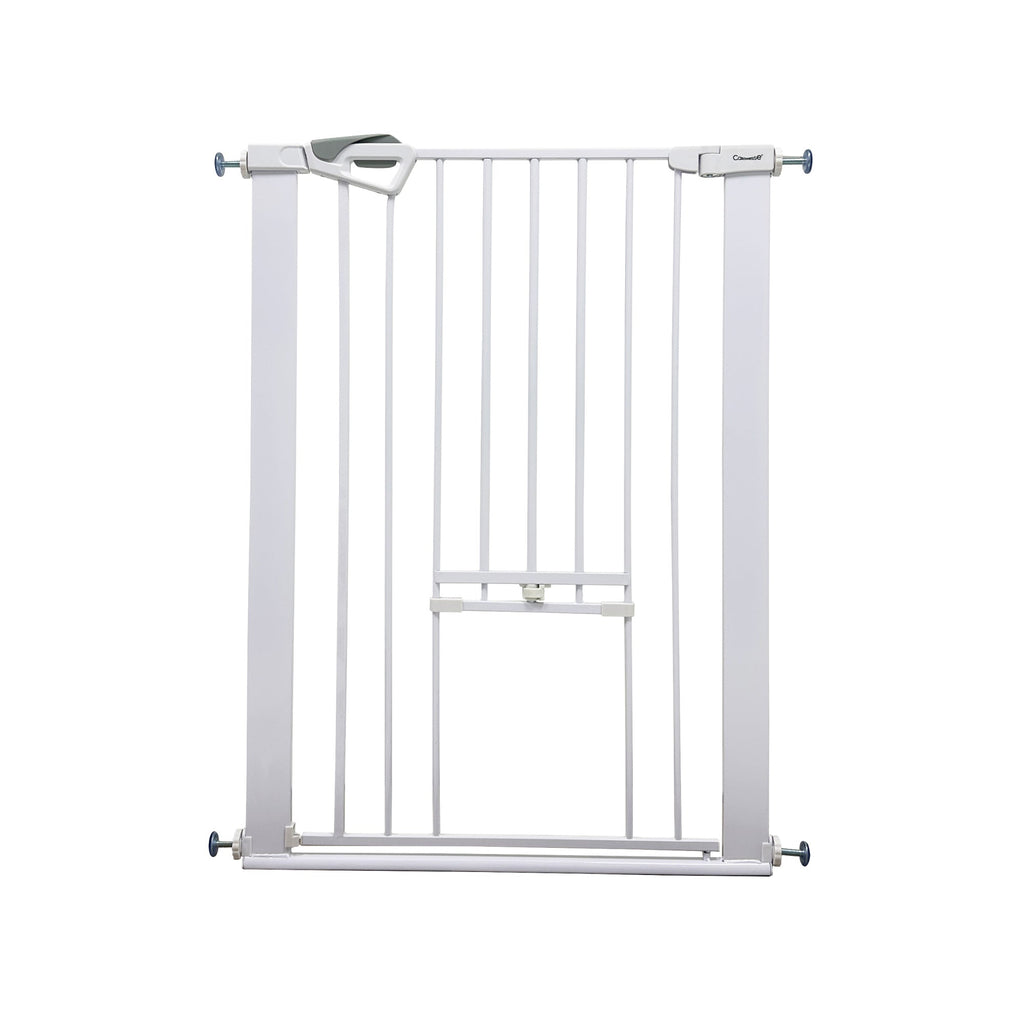 Callowesse Akita Extra Tall Baby & Pet Pressure Fit Door & Stair Safety Gate with Pet Opening | 75 - 82cm x H99cm - White - Baby&More