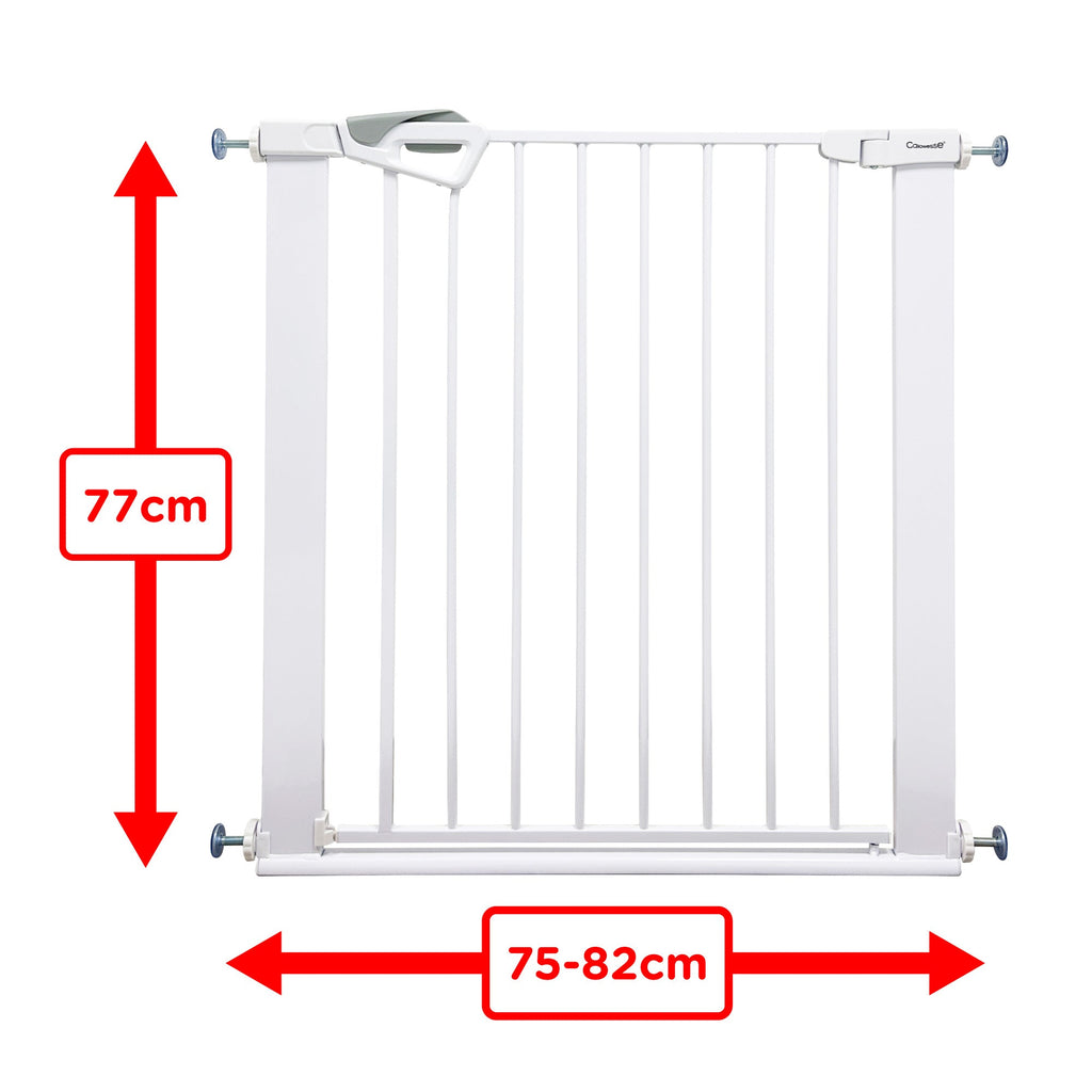 Callowesse Baby & Toddler Pressure Fit Door & Stair Safety Gate | 75 - 82cm x H77cm - White - Baby&More