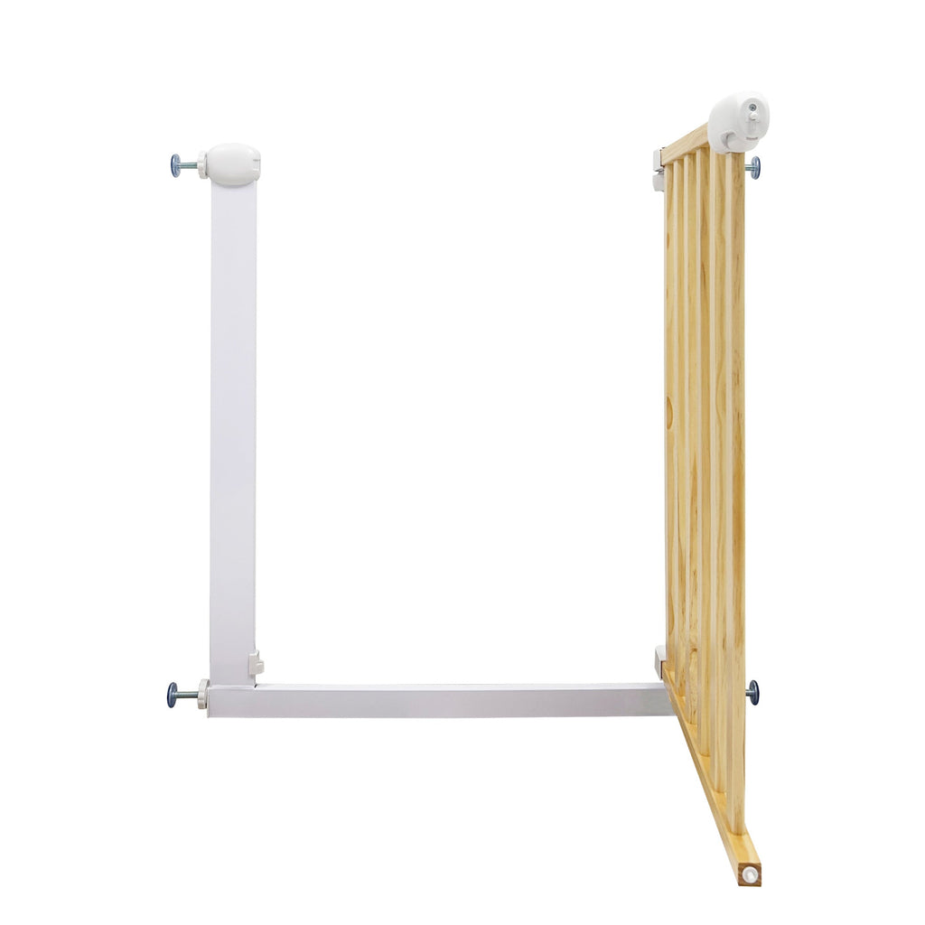 Callowesse Design Wood & Metal Pressure Fit Baby & Toddler Door & Stair Safety Gate - 76-83cm x H77cm - White - Baby&More