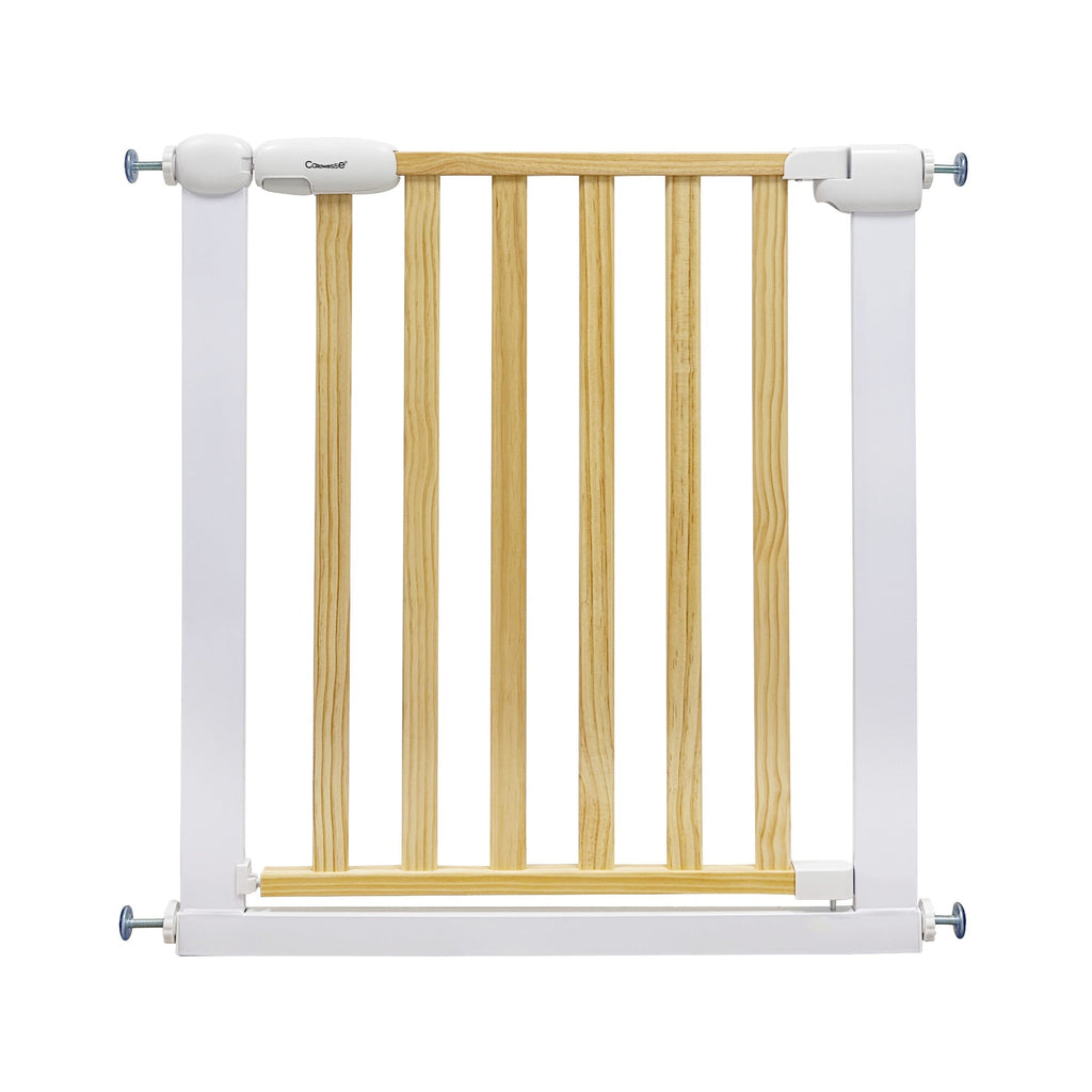 Callowesse Design Wood & Metal Pressure Fit Baby & Toddler Door & Stair Safety Gate - 76-83cm x H77cm - White - Baby&More