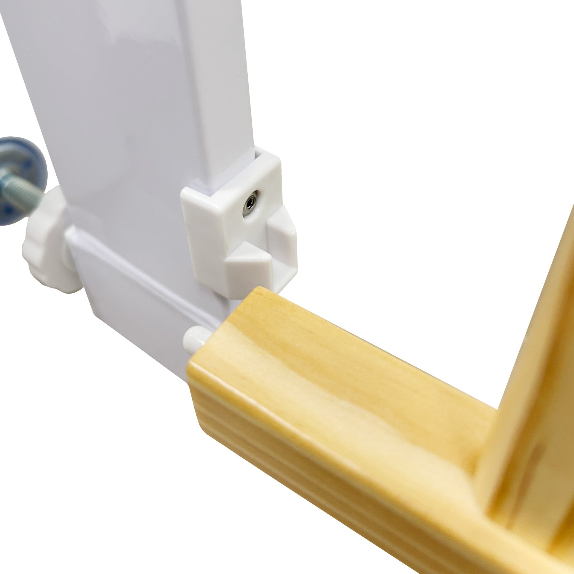 Callowesse Design Wood & Metal Pressure Fit Baby & Toddler Door & Stair Safety Gate - 76-83cm x H77cm - White - Baby&More
