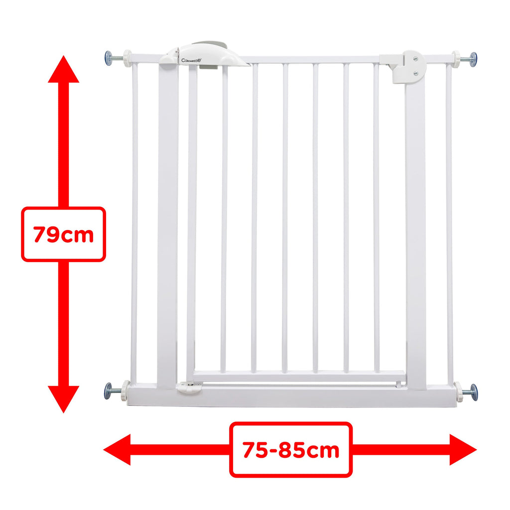 Callowesse Kangal Baby & Toddler Pressure Fit Door & Stair Safety Gate - 75 - 85cm x H79cm - White - Baby&More