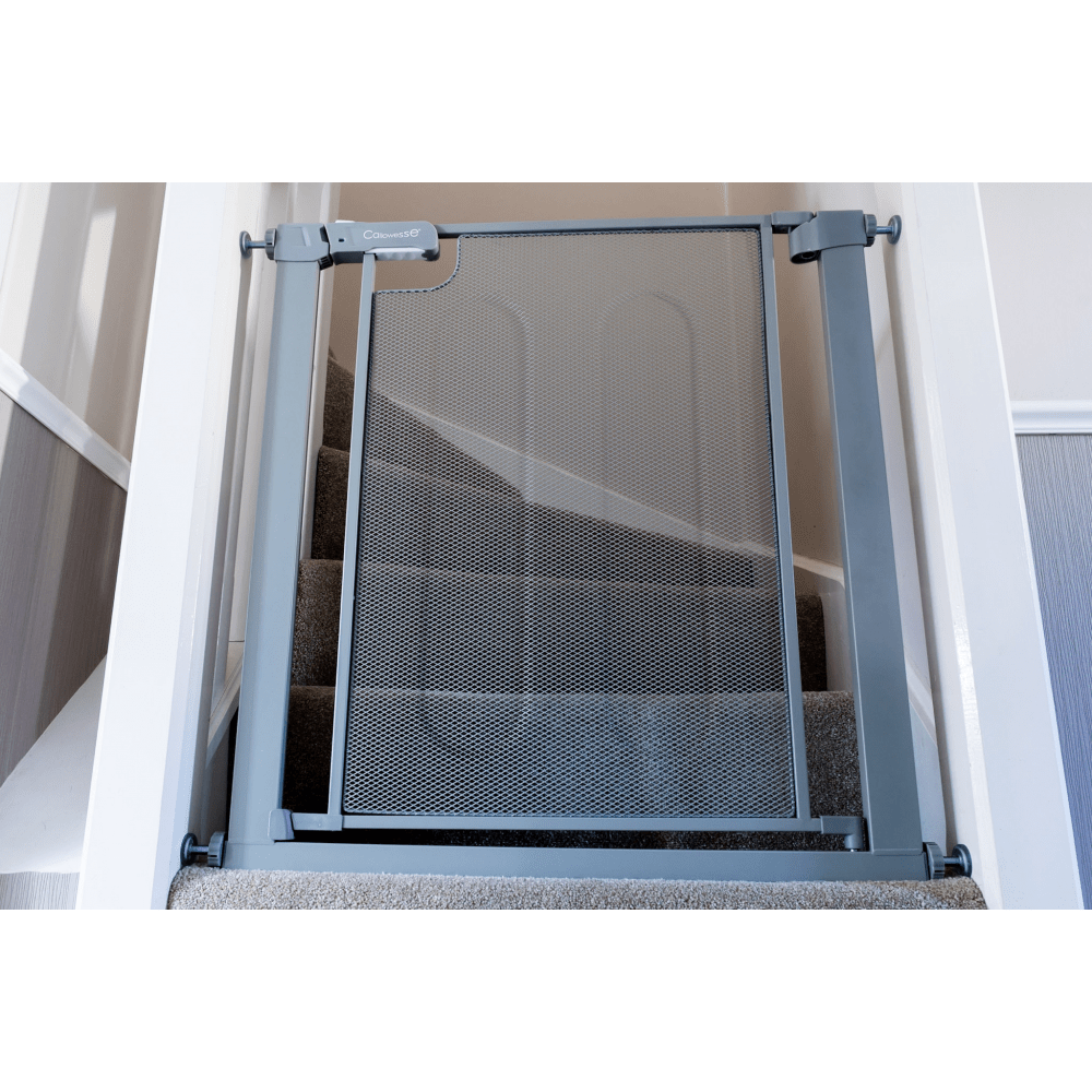 Callowesse Metal Mesh Baby Stair Gate - Ash Grey - Baby&More
