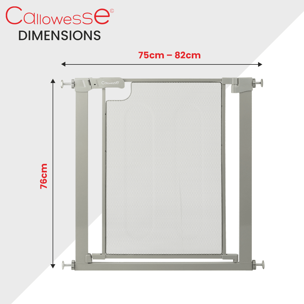 Callowesse Metal Mesh Baby Stair Gate - Ash Grey - Baby&More