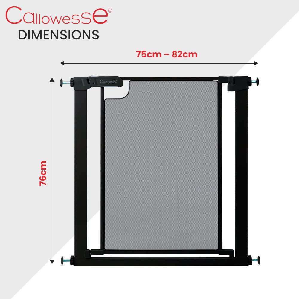 Callowesse Metal Mesh Baby Stair Gate - Black - Baby&More