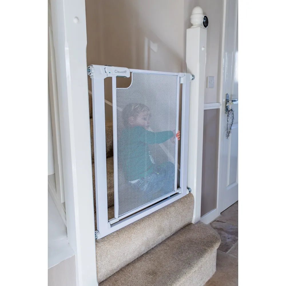 Callowesse Metal Mesh Baby Stair Gate - Glacial White - Baby&More