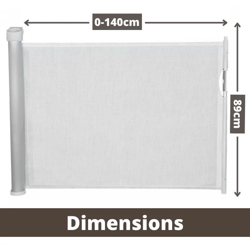 Callowesse Omni - Directional Retractable Stair Safety Gate 0 - 130cm – White & Silver - Baby&More