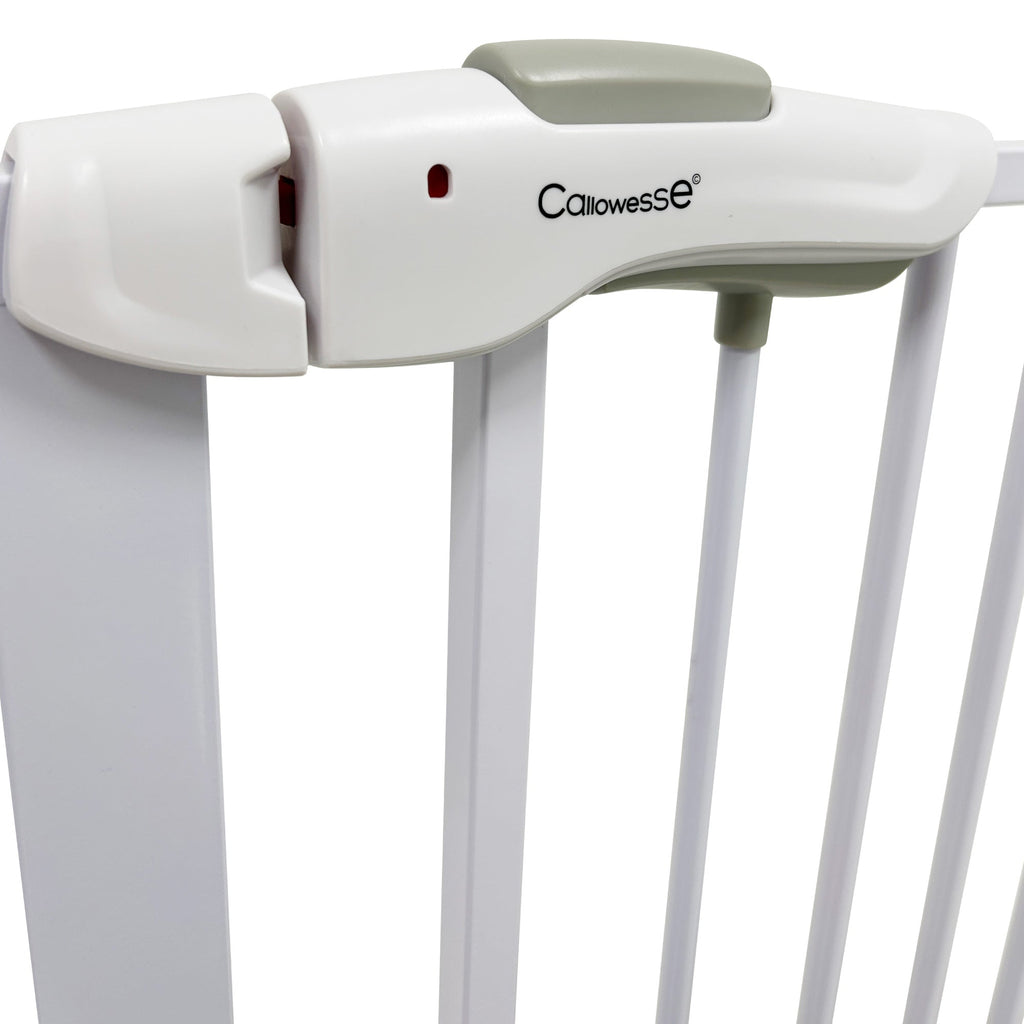 Callowesse Shiba Easy Close Baby & Toddler Pressure Fit Door & Stair Safety Gate - 75 - 85cm x H78cm - White - Baby&More
