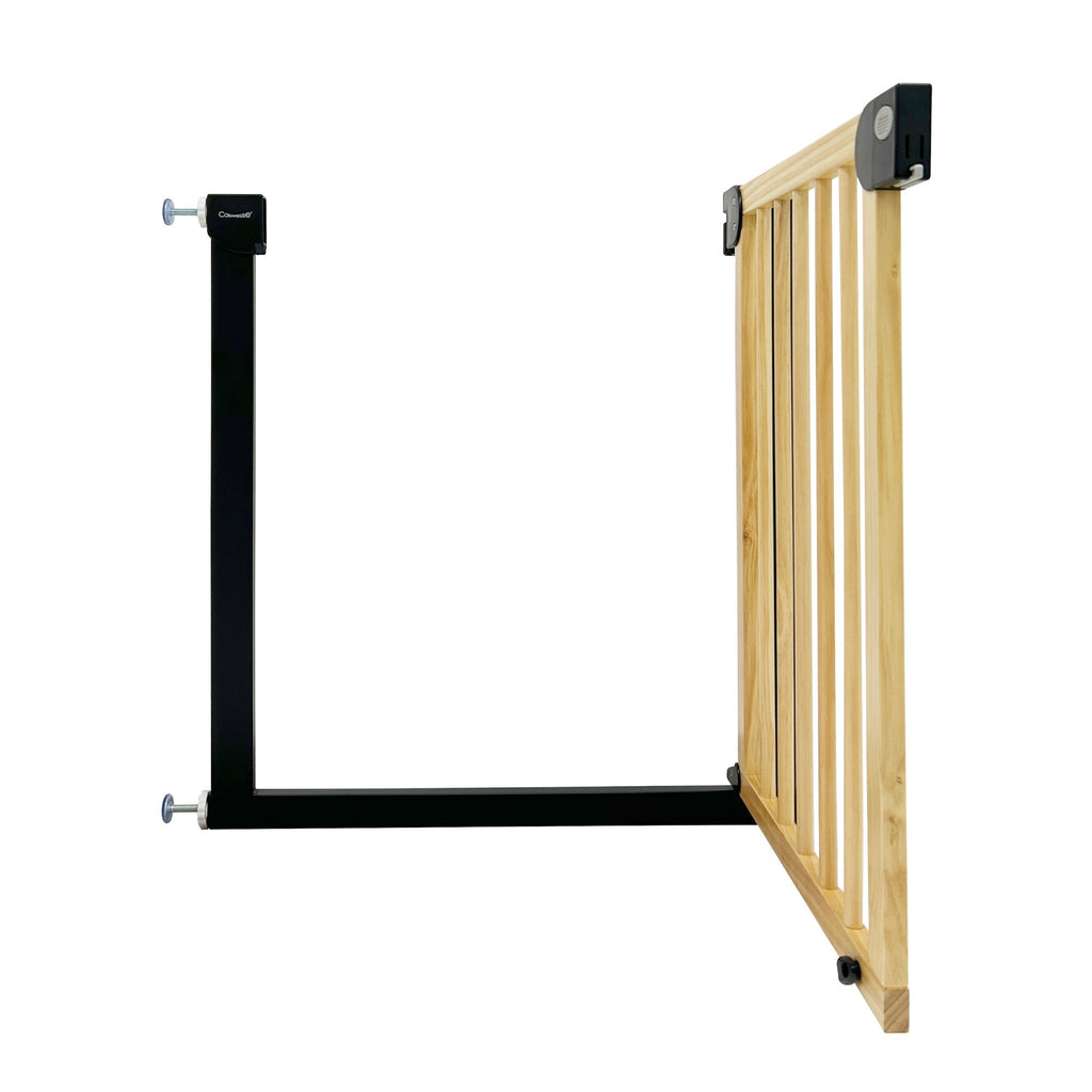 Callowesse Pressure Fit Baby & Toddler Safety Gate - 76-83cm x H77cm - Black/Wood - Baby&More