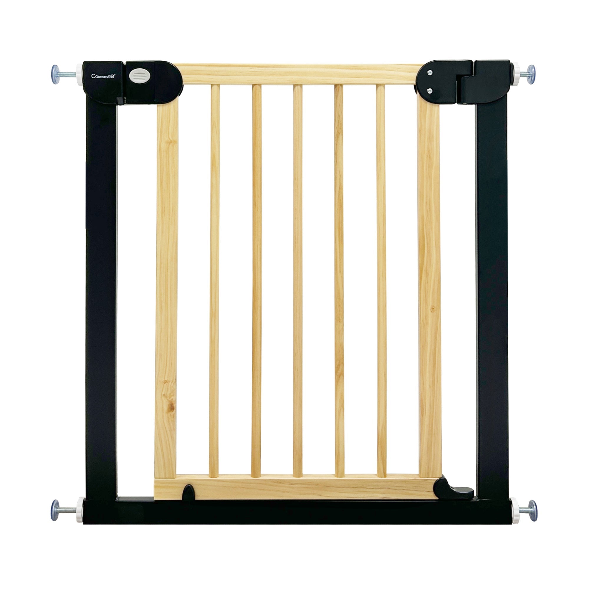 Callowesse Pressure Fit Baby & Toddler Safety Gate - 76-83cm x H77cm - Black/Wood - Baby&More