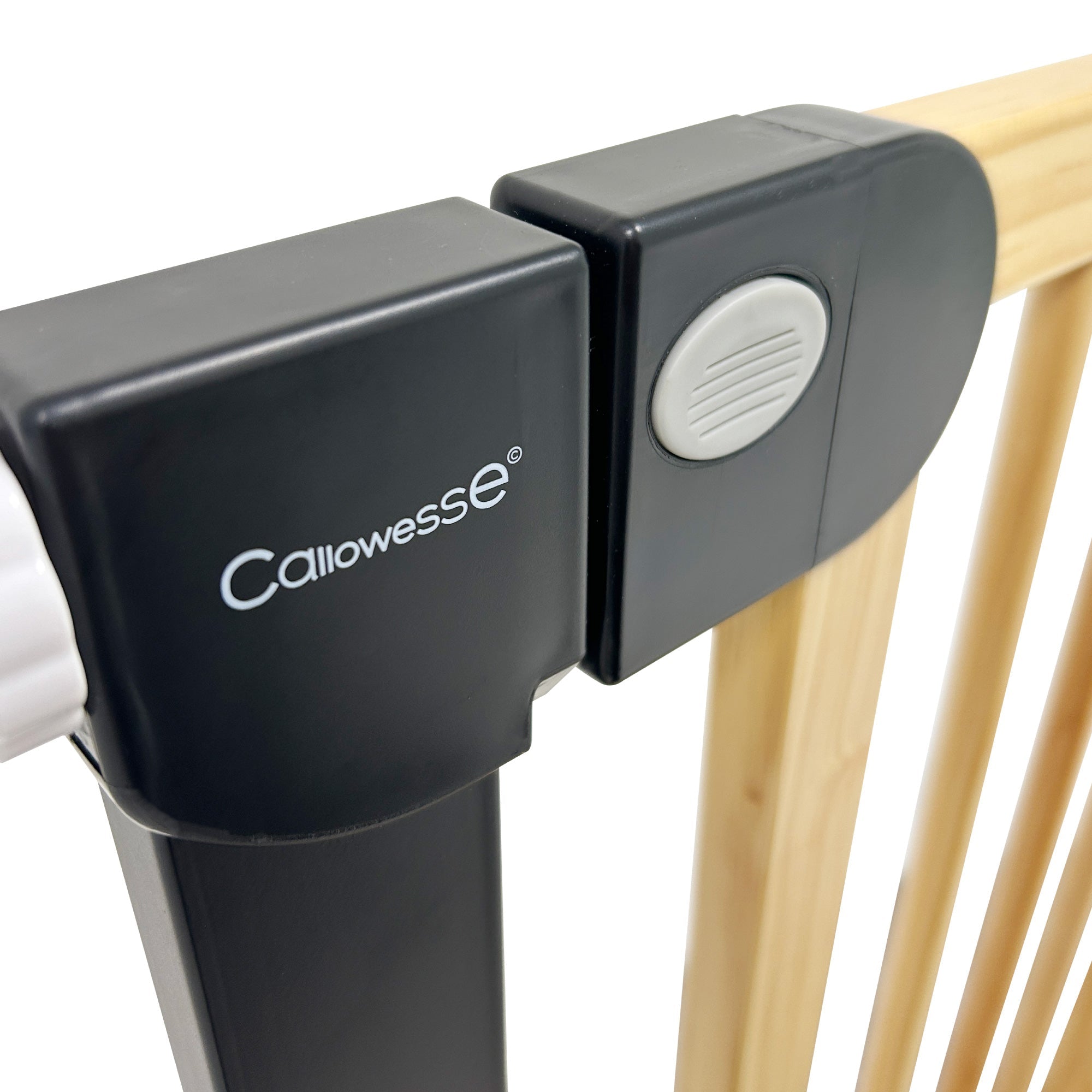 Callowesse Pressure Fit Baby & Toddler Safety Gate - 76-83cm x H77cm - Black/Wood - Baby&More
