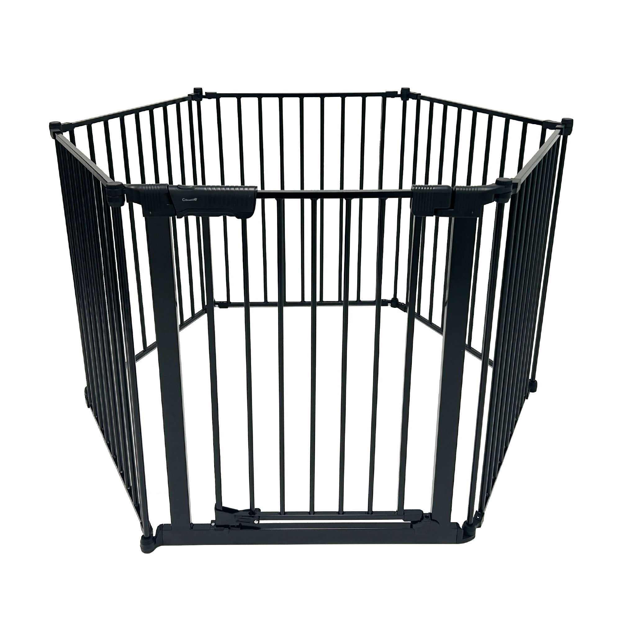 Callowesse XL Extendable Hexagonal Playpen, Fireguard and Room Divider - Black - Baby&More