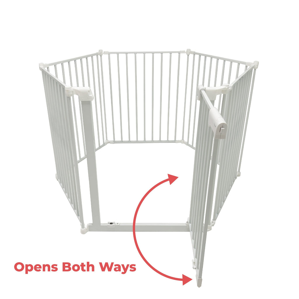 Callowesse XL Extendable Hexagonal Playpen, Fireguard and Room Divider - White - Baby&More