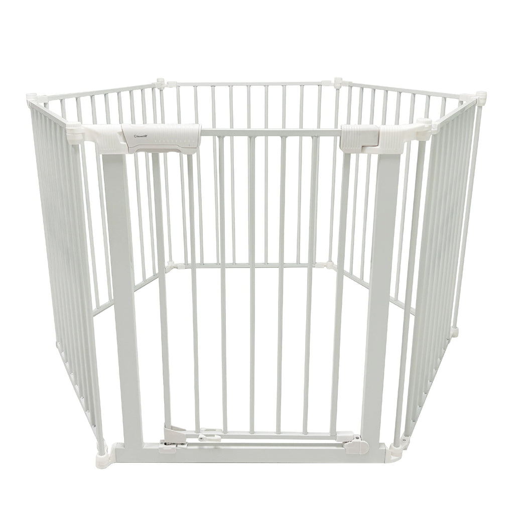 Callowesse XL Extendable Hexagonal Playpen, Fireguard and Room Divider - White - Baby&More