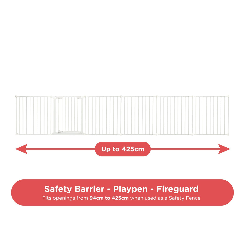 Callowesse XL Extendable Hexagonal Playpen, Fireguard and Room Divider - White - Baby&More