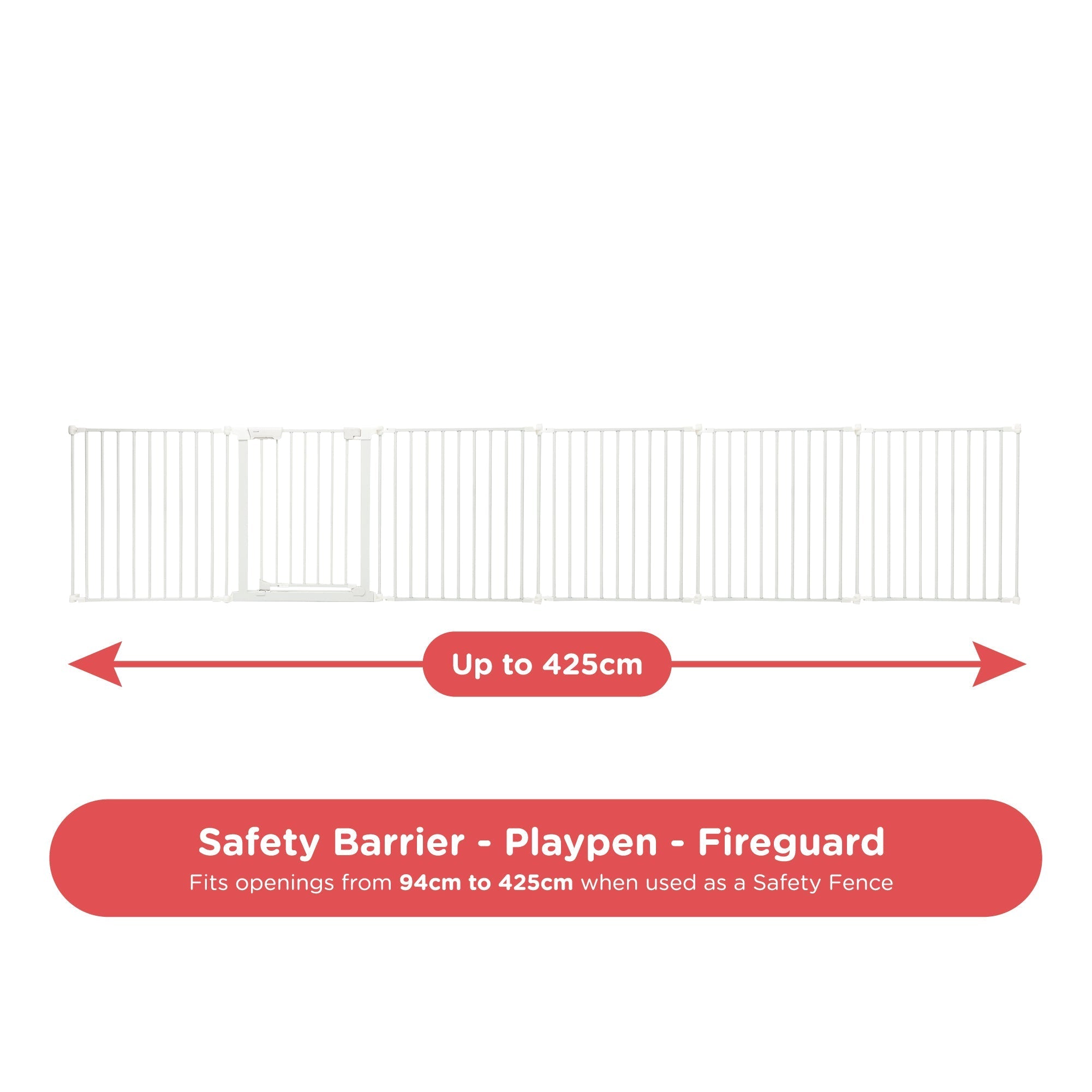 Callowesse XL Extendable Hexagonal Playpen, Fireguard and Room Divider - White - Baby&More