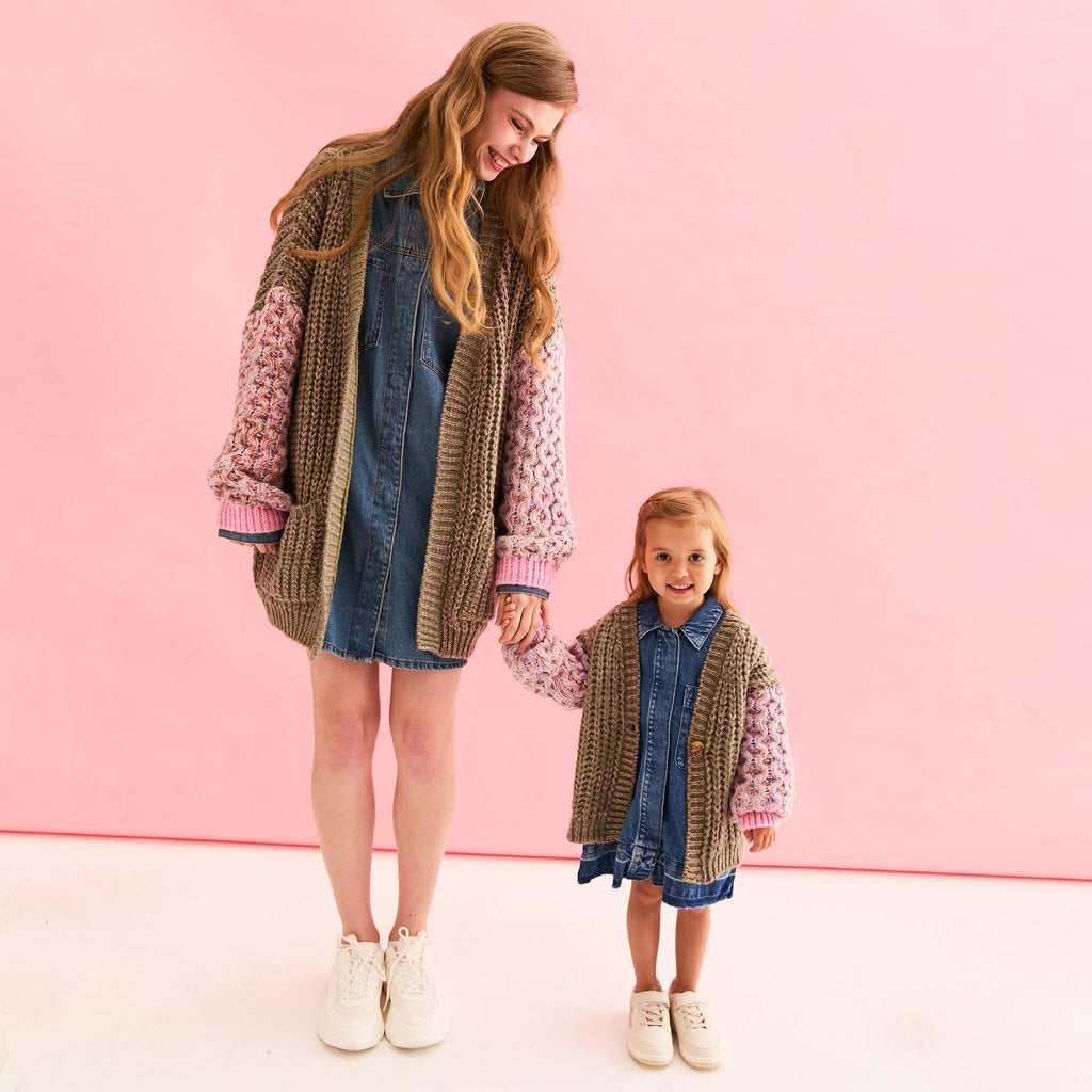 Cara & The Sky Madison Mini Me Oversized Balloon Sleeve Kids Cardigan - Baby&More