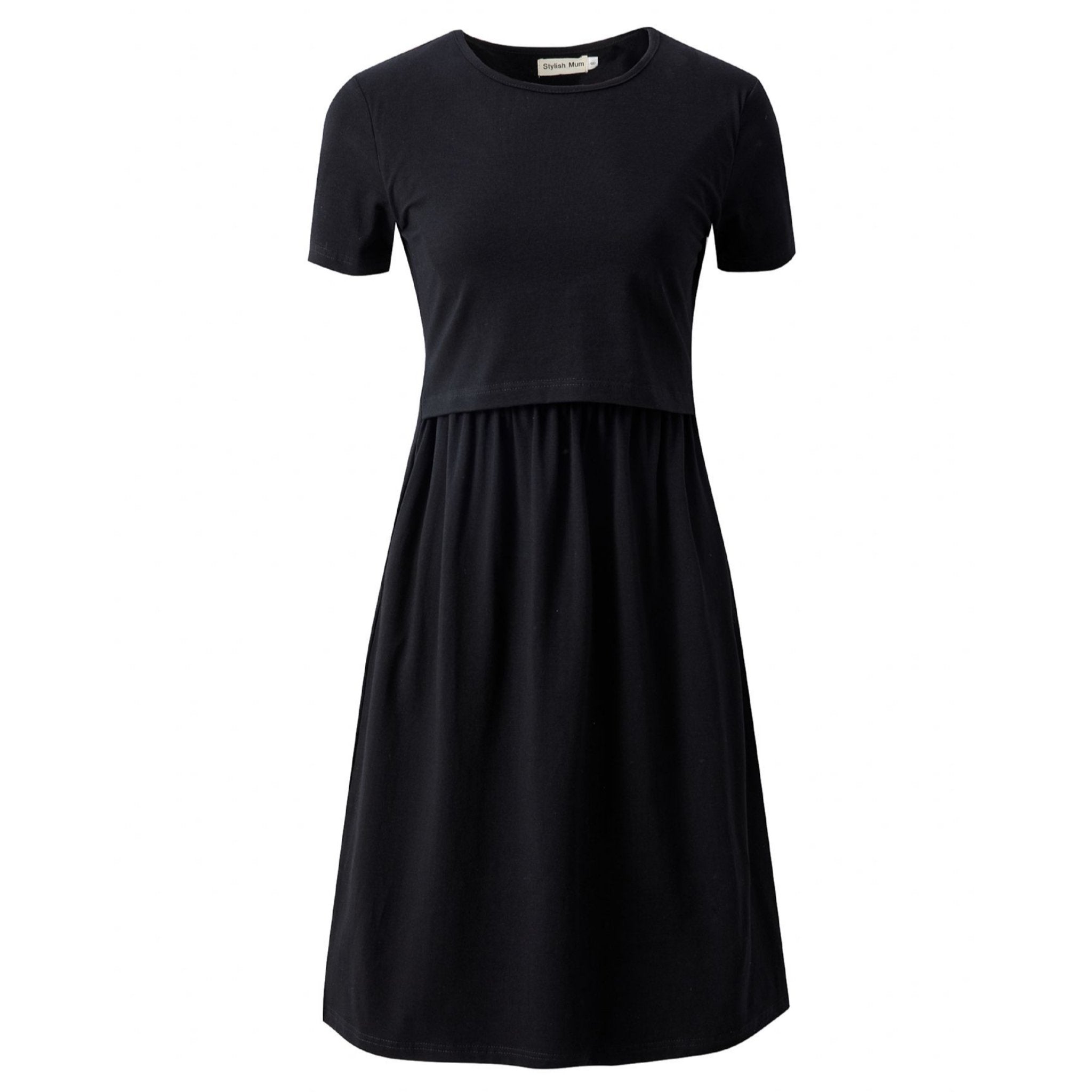 Milkymoon Casey Cotton Breastfeeding Skater Dress - Black