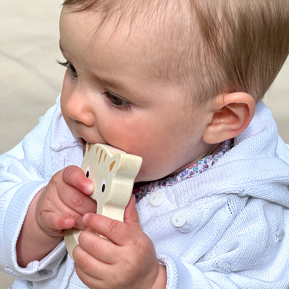 Mentari Wooden Bird & Kitten Teethers