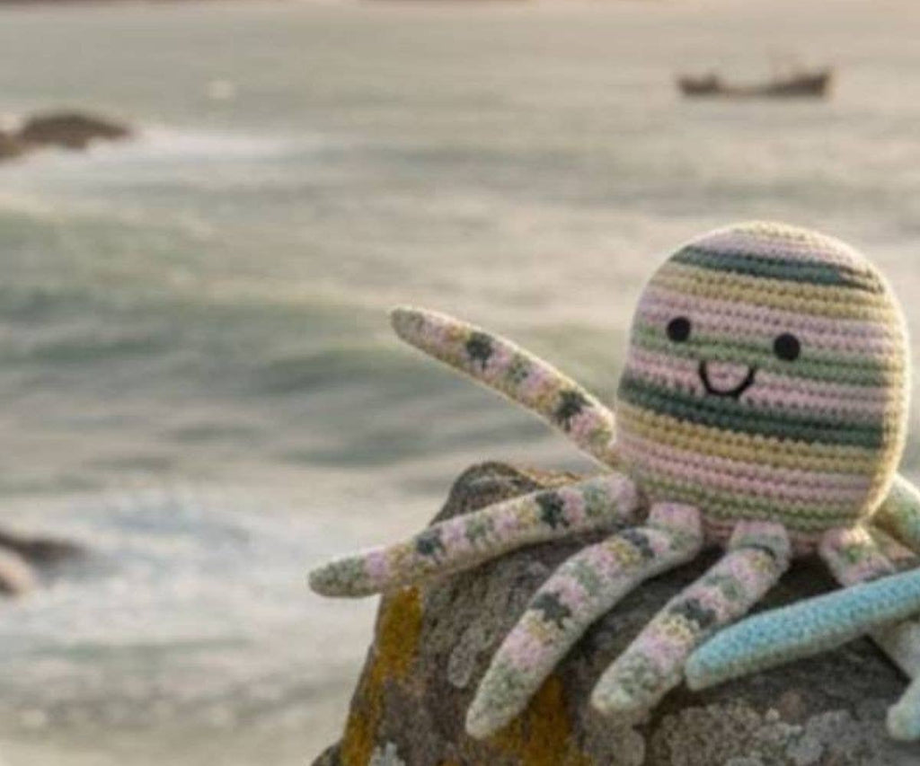 Best Years Ltd - Octopus Baby Rattle Pastel Fair Trade Crochet Organic Cotton
