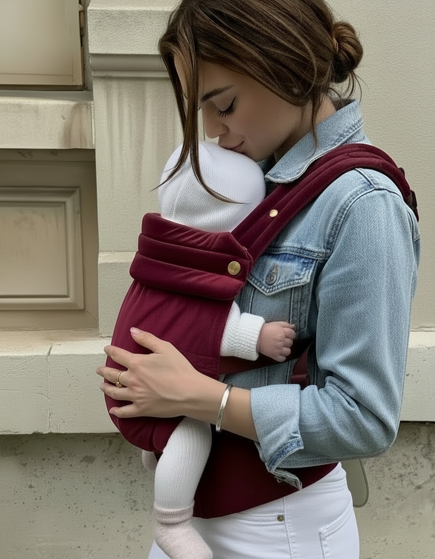 Velvet Baby Carrier - Velvet Cherry