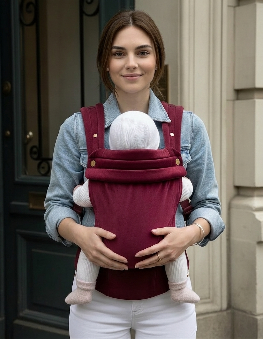 Velvet Baby Carrier - Velvet Cherry