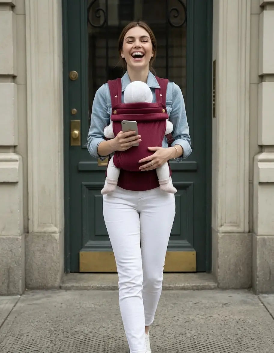 Bizzi Growin Velvet Baby Carrier - Velvet Cherry