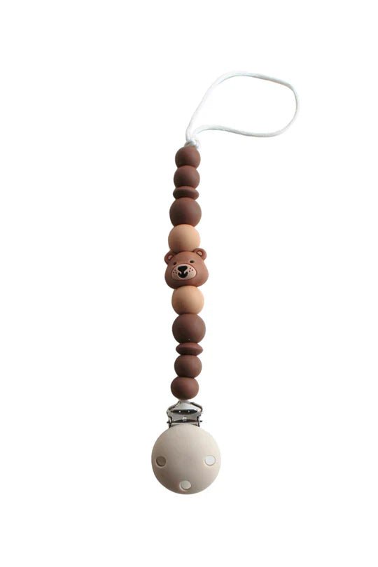 Chewies&more - Silicone Pacifier / Dummy Teething Clip - Bear - Cream - Baby&More