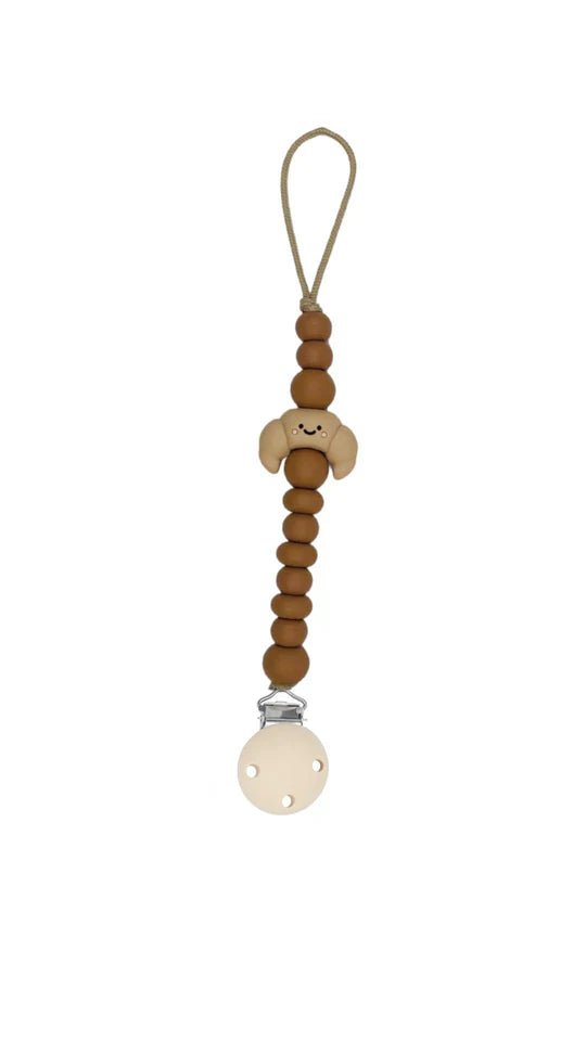 Chewies&more - Silicone Pacifier Teething Clip - Croissant - Latte - Baby&More