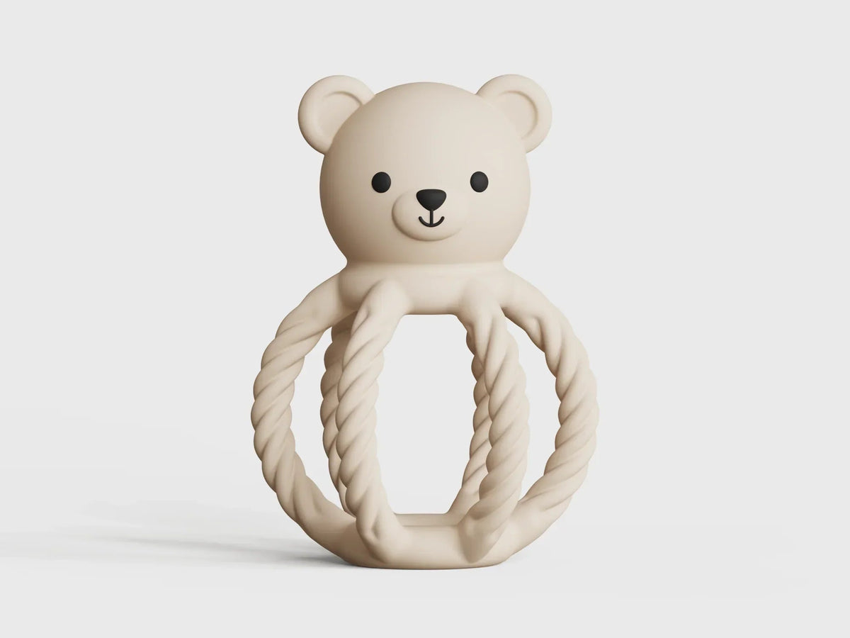 Chewies&more - Silicone Teething Toy & Rattle - Bear - Beige - Baby&More