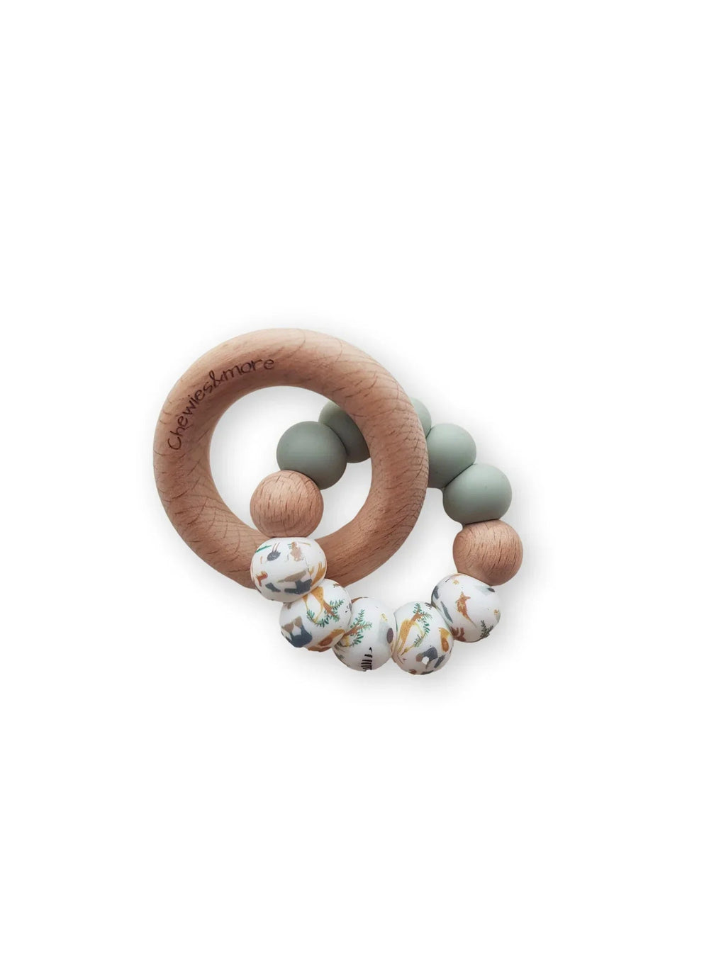 Chewies&more Wooden/Silicone Teething Rings - Zoo & Sea - Baby&More