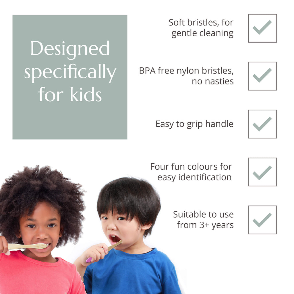 Children's Bamboo Toothbrush - 4 Pack - Multi - Colour - Baby&More