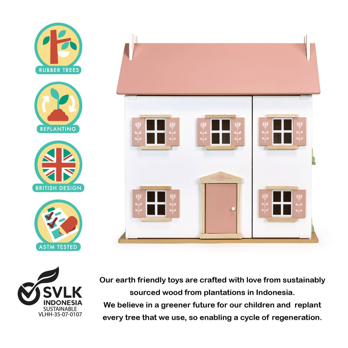 Clover Wooden Dolls House - Baby&More